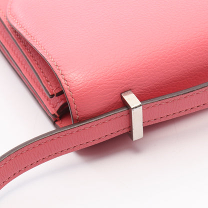コンスタンス3 ミニ ローズエテ ショルダーバッグ エバーカラー ピンク シルバー金具 D刻印 エルメス バッグ HERMES
