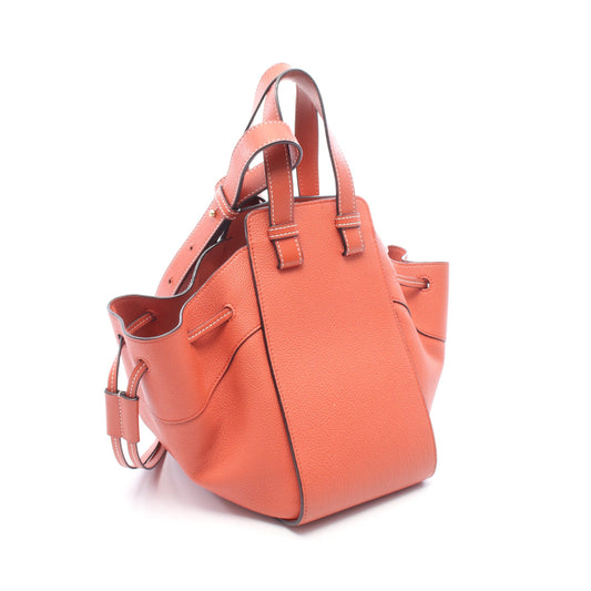 ハンモック ドローストリングバッグ スモール 2WAY ハンドバッグ レザー コーラルオレンジ ロエベ バッグ LOEWE