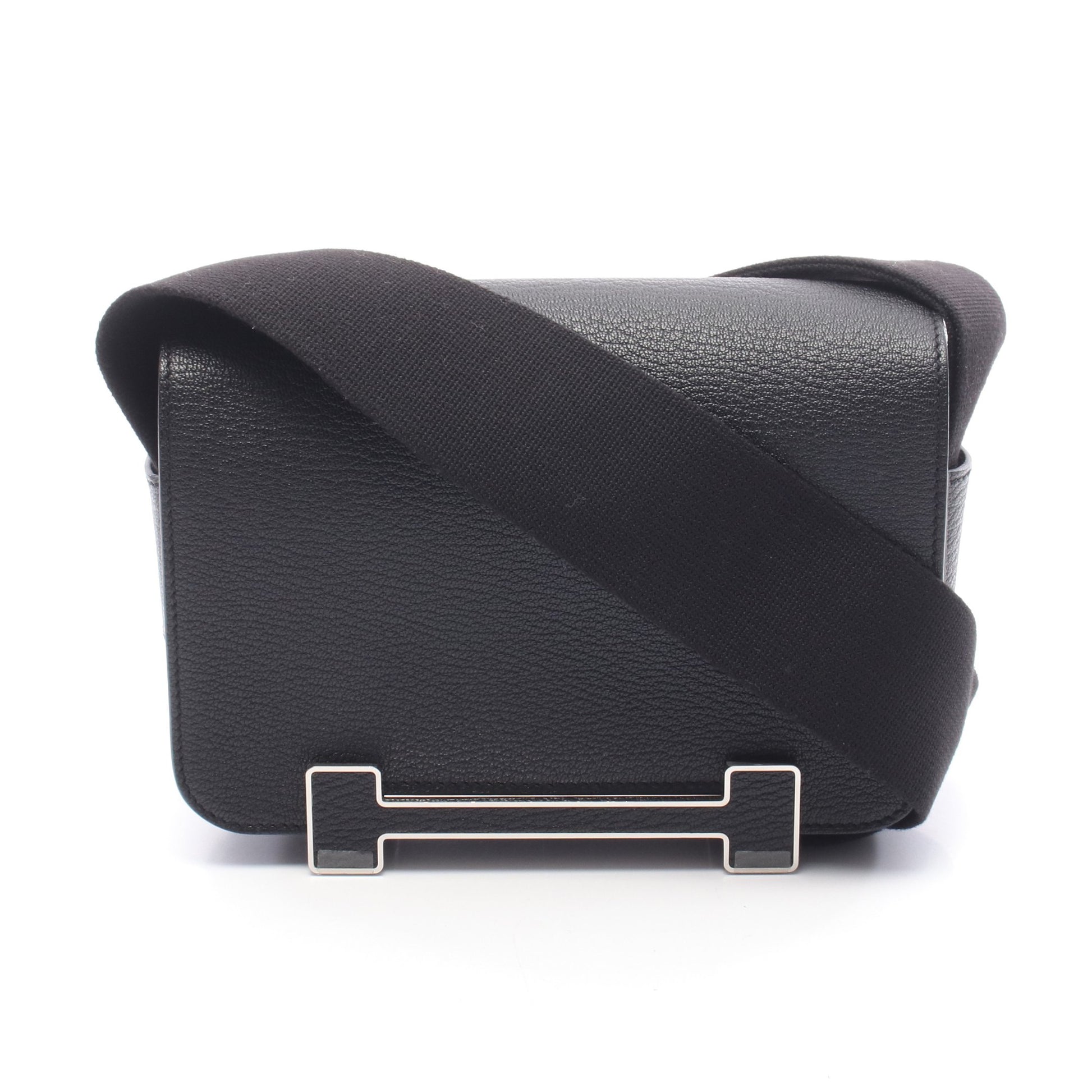ゲタ ショルダーバッグ シェーブル ブラック シルバー金具 K刻印 エルメス バッグ HERMES