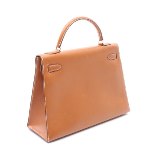 ケリー32 ゴールド 外縫い 2WAY ハンドバッグ クシュベル ブラウン ゴールド金具 ○U刻印 エルメス バッグ HERMES