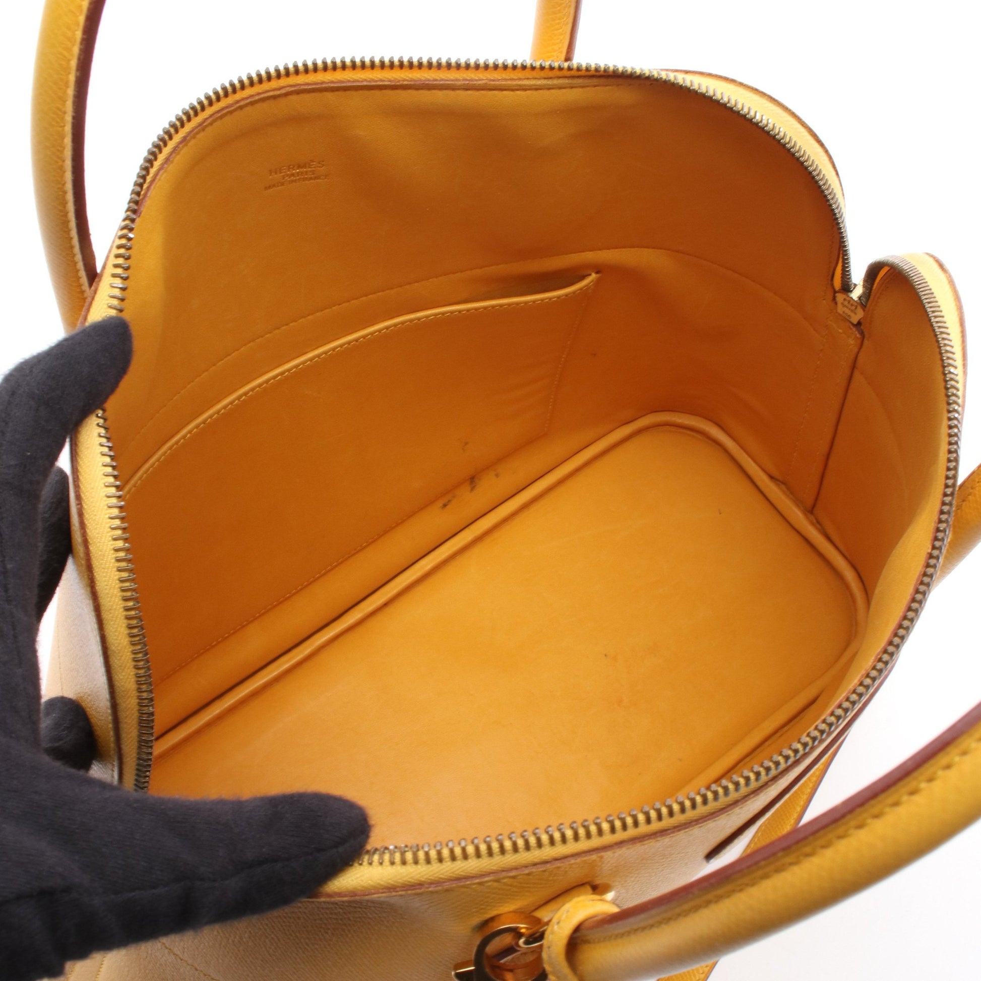 ボリード35 ジョーヌ 2WAY ハンドバッグ クシュベル イエロー ゴールド金具 □A刻印 エルメス バッグ HERMES