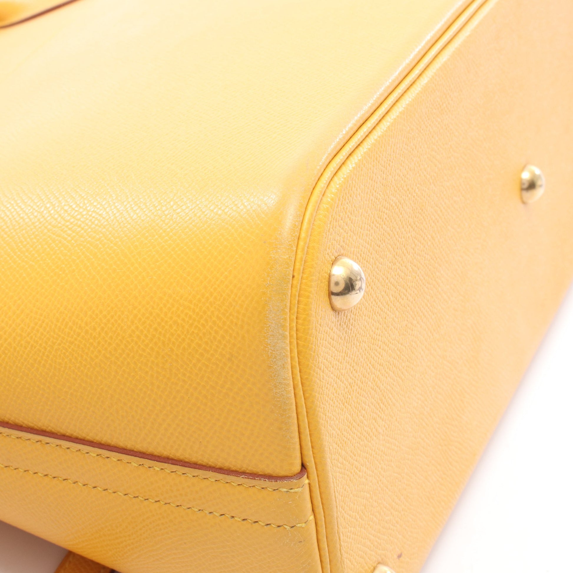 ボリード35 ジョーヌ 2WAY ハンドバッグ クシュベル イエロー ゴールド金具 □A刻印 エルメス バッグ HERMES
