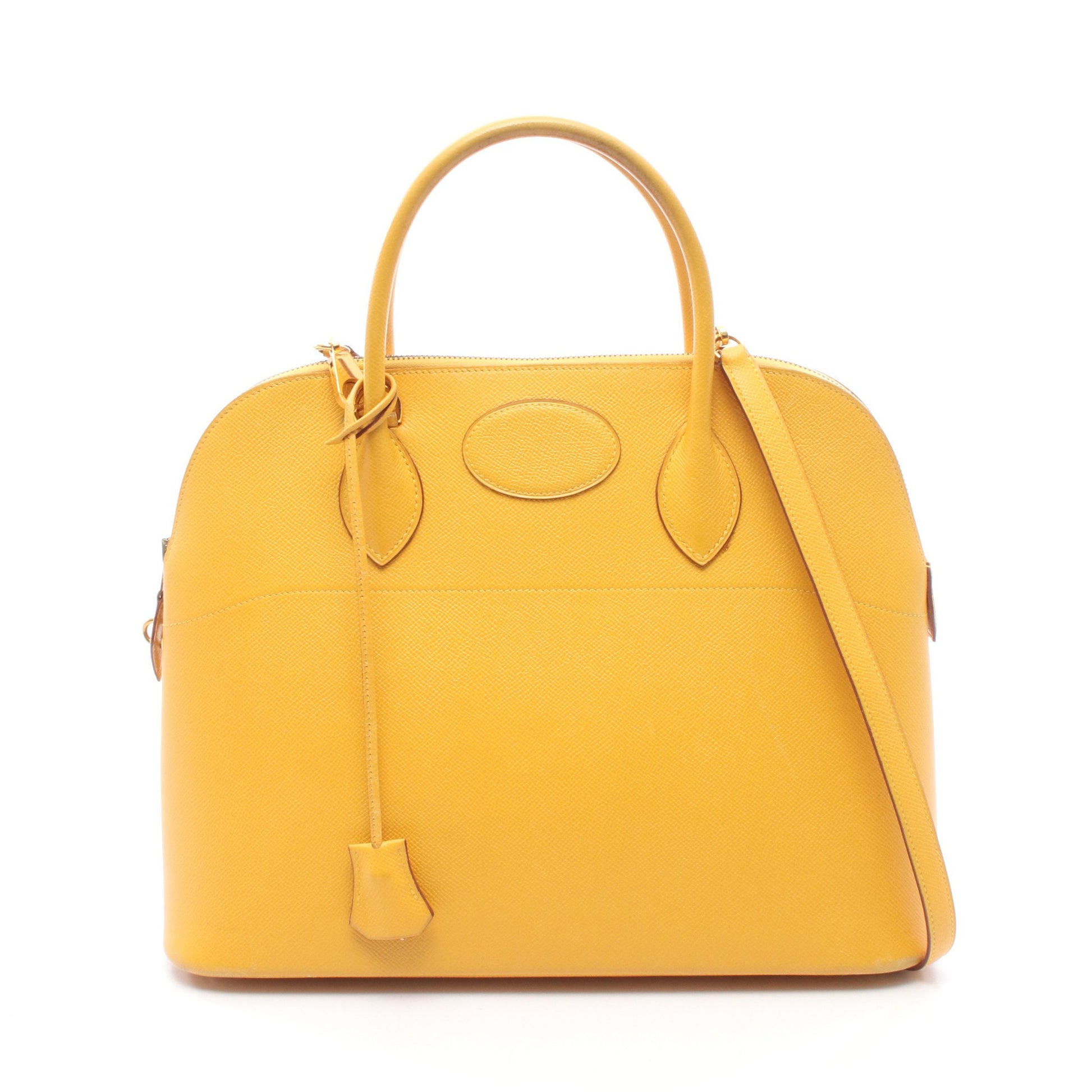 ボリード35 ジョーヌ 2WAY ハンドバッグ クシュベル イエロー ゴールド金具 □A刻印 エルメス バッグ HERMES