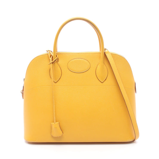 ボリード35 ジョーヌ 2WAY ハンドバッグ クシュベル イエロー ゴールド金具 □A刻印 エルメス バッグ HERMES