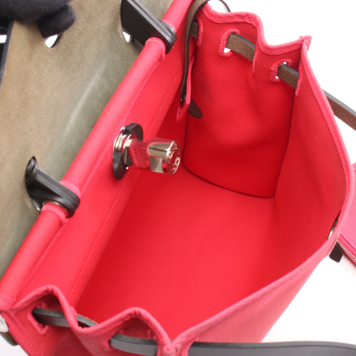 エールバッグジップPM ローズエクストリーム 2WAY ハンドバッグ トワルオフィシエ ヴァッシュハンター ピンクレッド ブラック シルバー金具 A刻印 エルメス バッグ HERMES