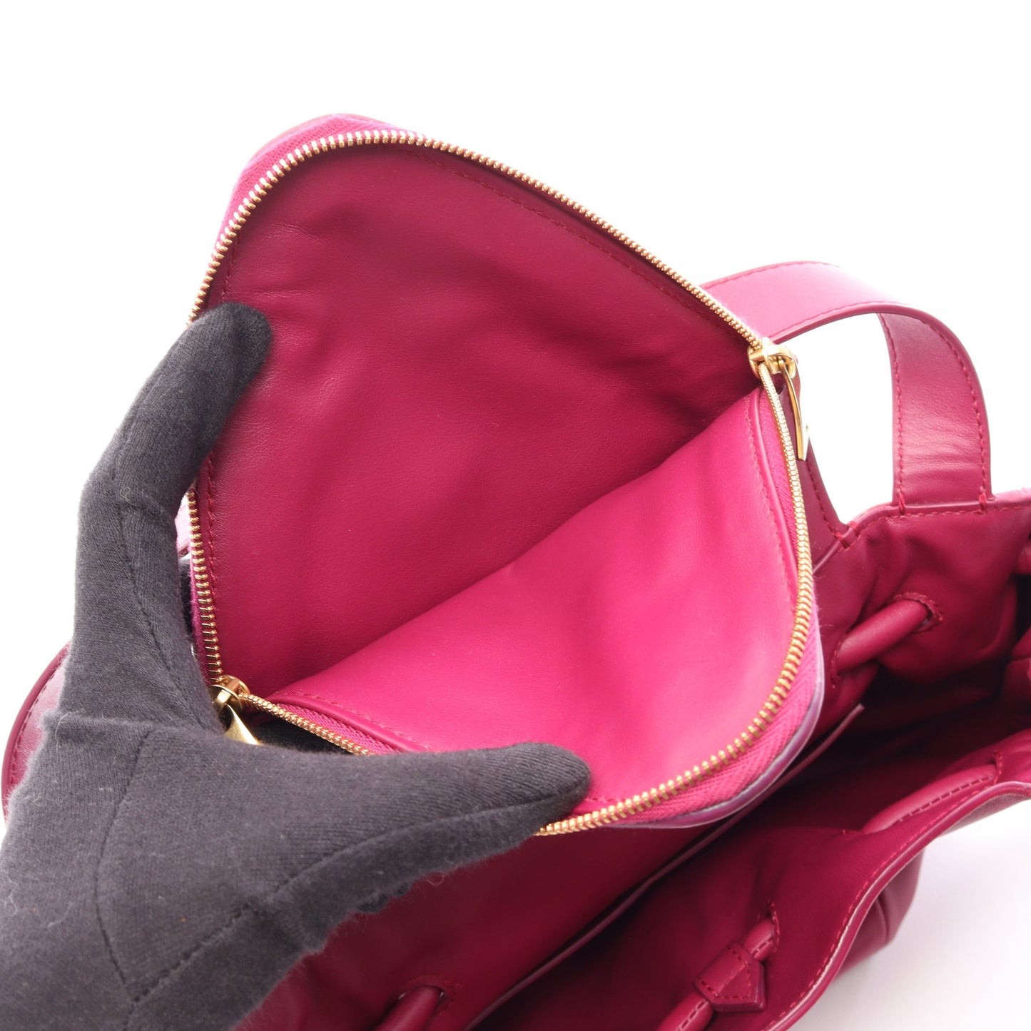 ピーク ハンドバッグ レザー パープル ボッテガヴェネタ バッグ BOTTEGA VENETA
