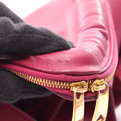 ピーク ハンドバッグ レザー パープル ボッテガヴェネタ バッグ BOTTEGA VENETA