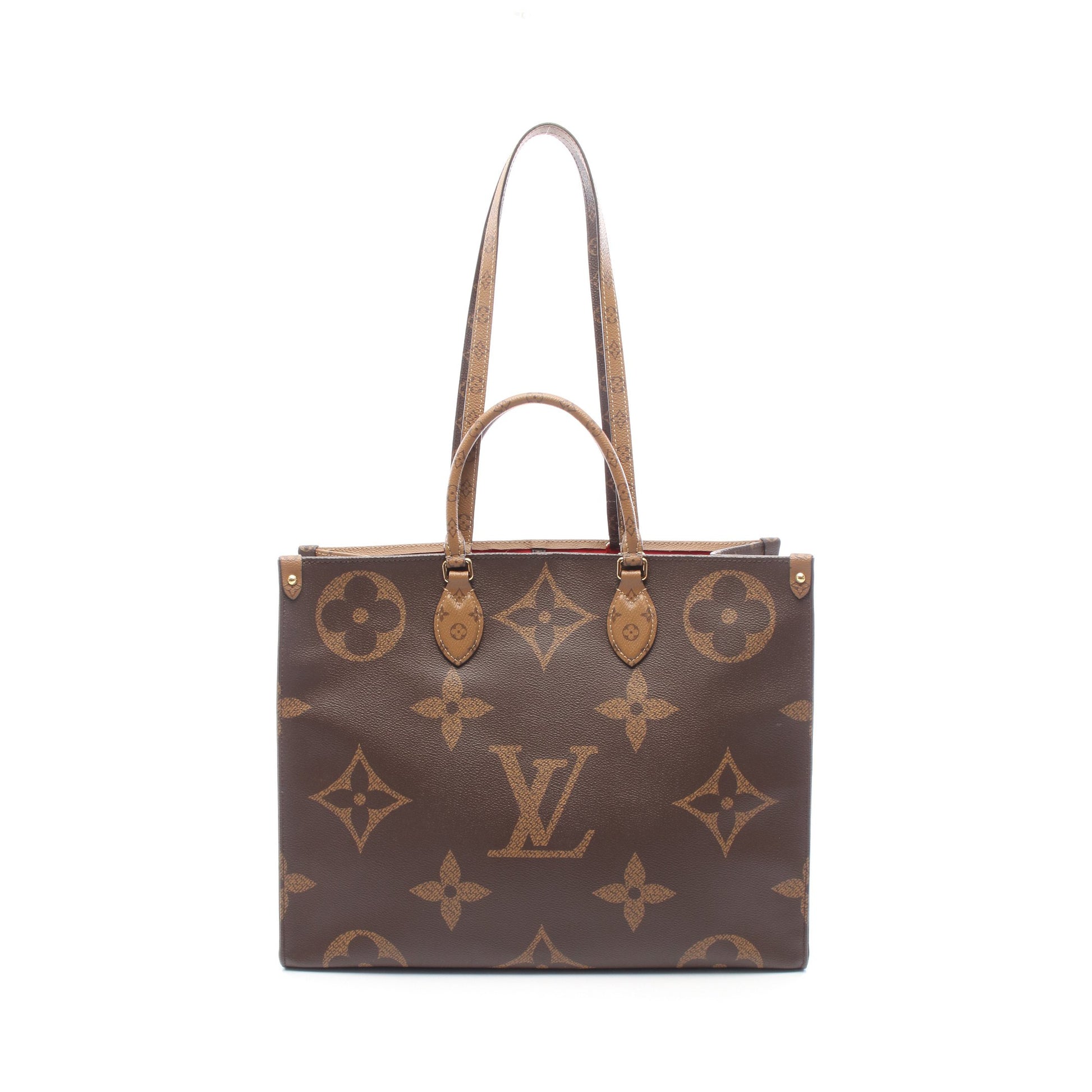 オンザゴーGM モノグラムジャイアント リバース ショルダーバッグ トートバッグ PVC ブラウン ベージュ ルイヴィトン バッグ LOUIS VUITTON