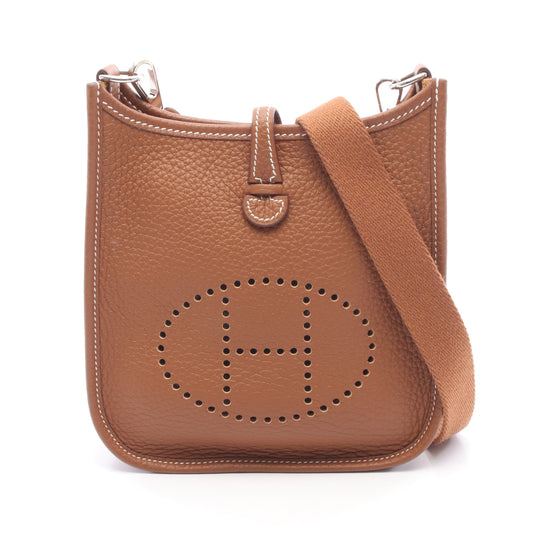エヴリンTPM ゴールド ショルダーバッグ トリヨンクレマンス ブラウン シルバー金具 U刻印 エルメス バッグ HERMES