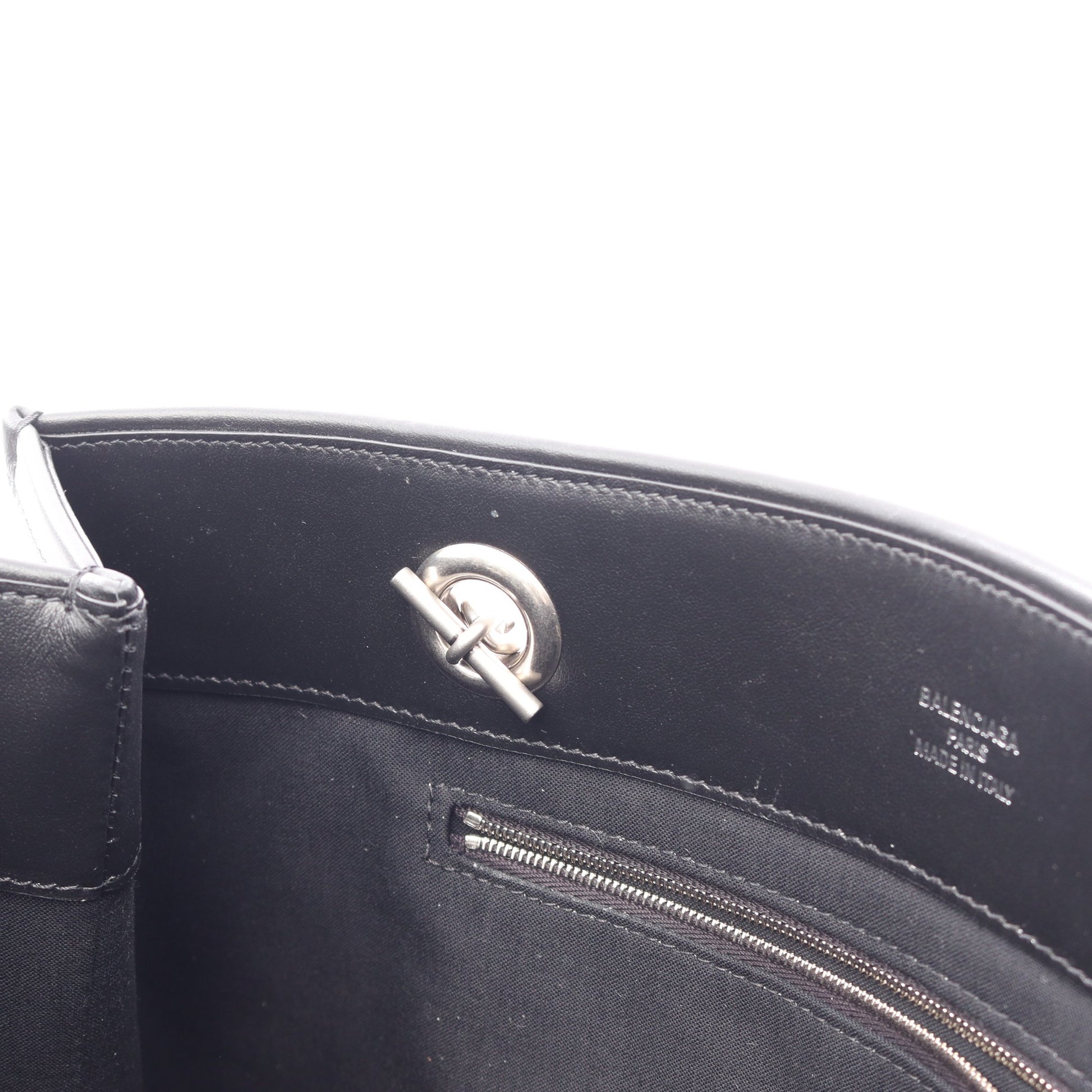 DUTY FREE TOTE M チェーンショルダーバッグ チェーントートバッグ キャンバス レザー ライトグレー ブラック バレンシアガ バッグ BALENCIAGA