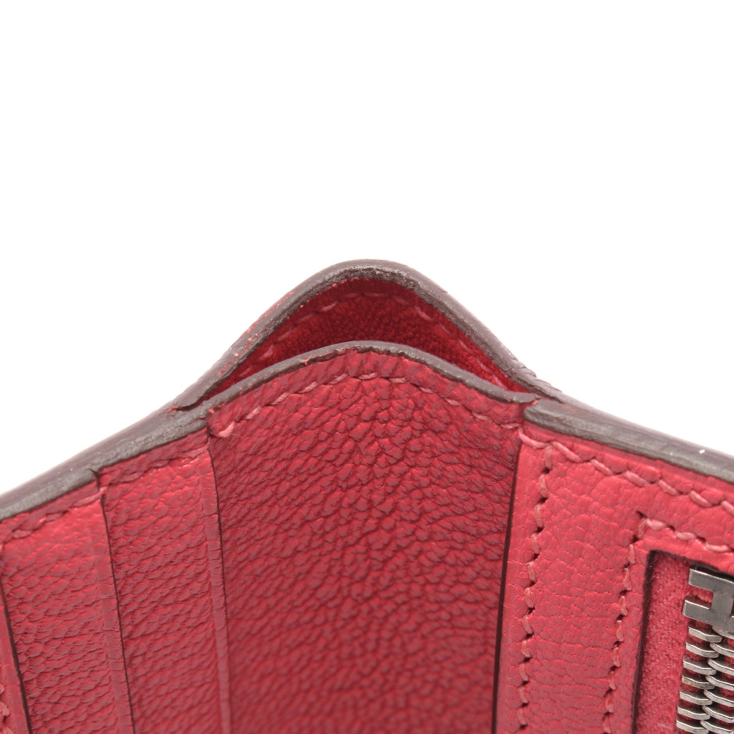 ベアンコンパクト ローズアザレ 二つ折り財布 シェーブル ピンク シルバー金具 D刻印 エルメス 財布・小物 HERMES