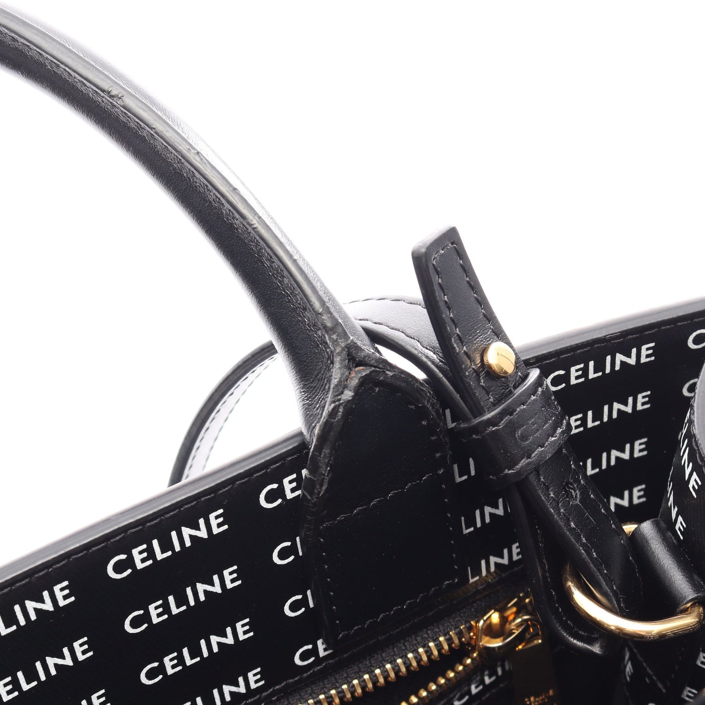 スモール バーティカル カバ トリオンフ 2WAY ハンドバッグ トートバッグ PVC レザー ブラック ホワイト セリーヌ バッグ CELINE
