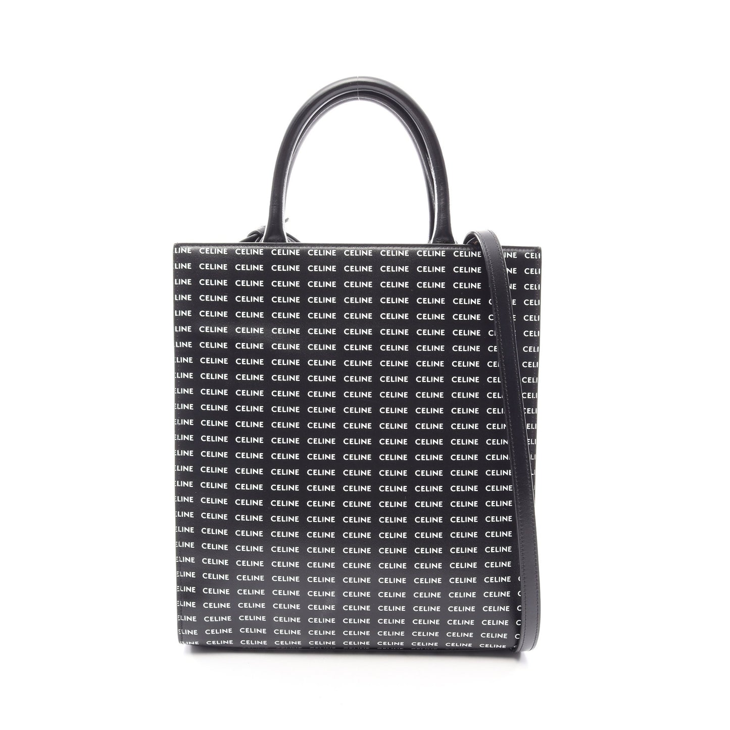 スモール バーティカル カバ トリオンフ 2WAY ハンドバッグ トートバッグ PVC レザー ブラック ホワイト セリーヌ バッグ CELINE