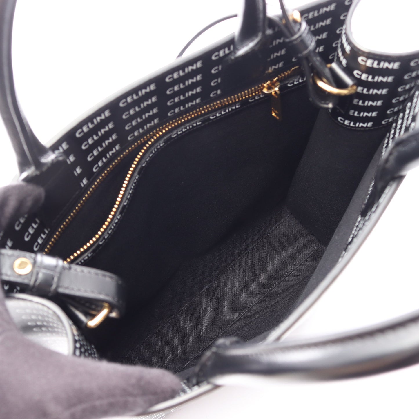 スモール バーティカル カバ トリオンフ 2WAY ハンドバッグ トートバッグ PVC レザー ブラック ホワイト セリーヌ バッグ CELINE