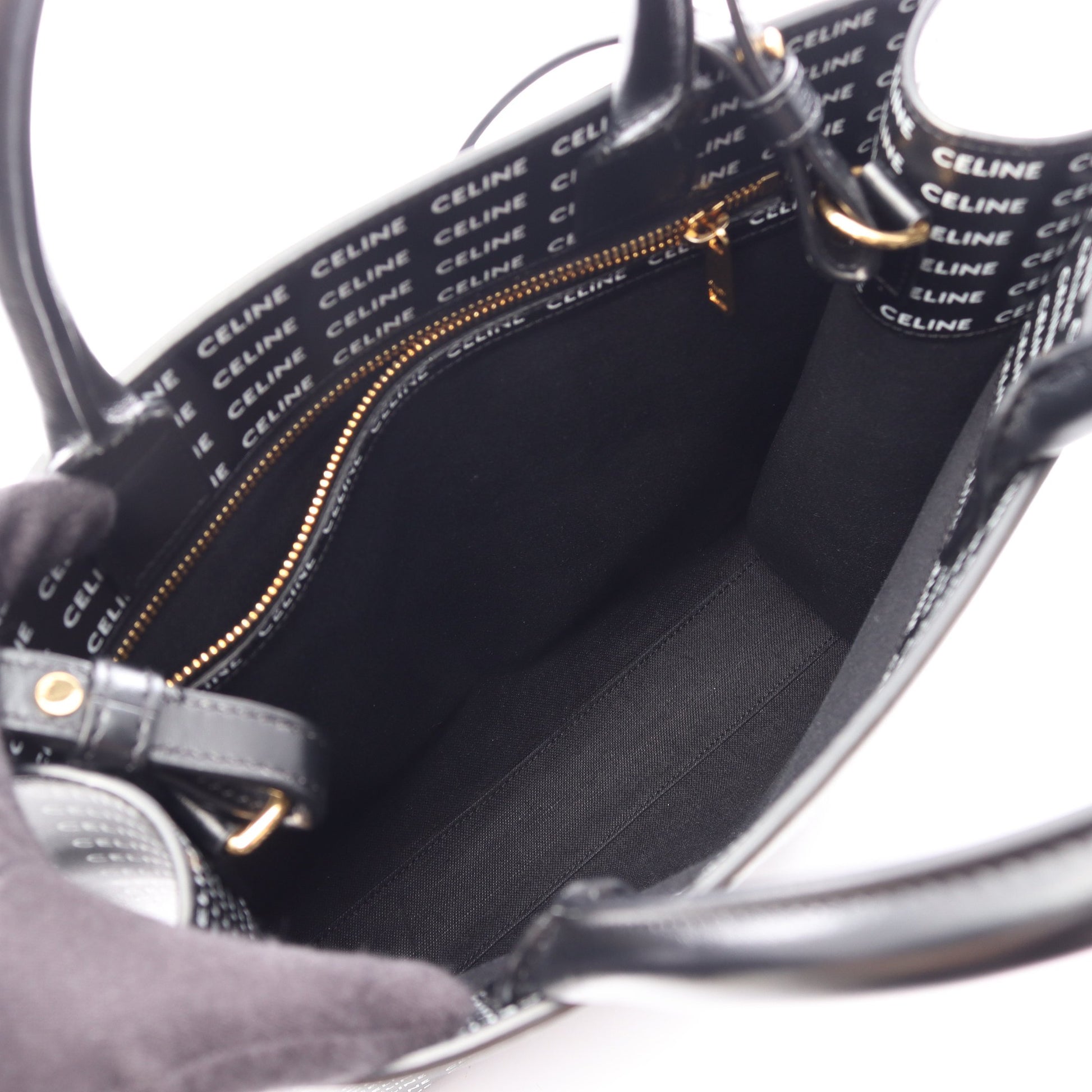 スモール バーティカル カバ トリオンフ 2WAY ハンドバッグ トートバッグ PVC レザー ブラック ホワイト セリーヌ バッグ CELINE