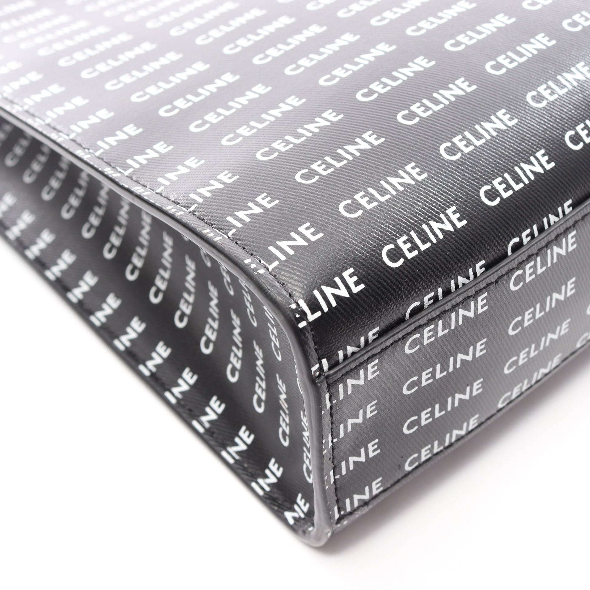 スモール バーティカル カバ トリオンフ 2WAY ハンドバッグ トートバッグ PVC レザー ブラック ホワイト セリーヌ バッグ CELINE