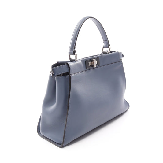 ピーカブー レギュラー 2WAY ハンドバッグ レザー ブルー フェンディ バッグ FENDI