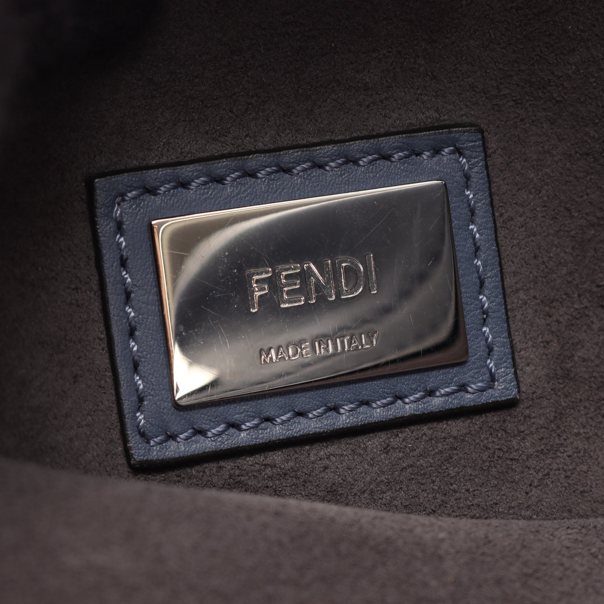 ピーカブー レギュラー 2WAY ハンドバッグ レザー ブルー フェンディ バッグ FENDI