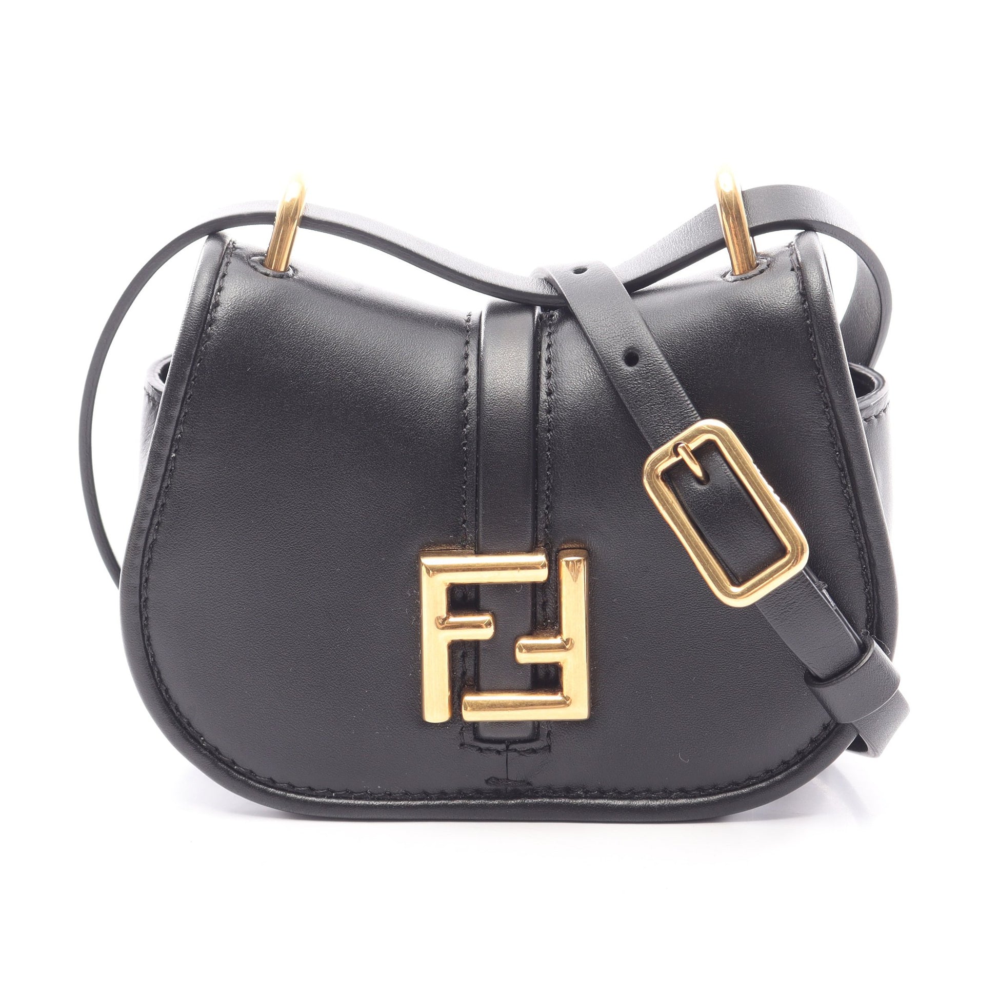 カモン ナノ ショルダーバッグ レザー ブラック フェンディ バッグ FENDI