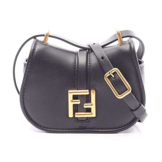 カモン ナノ ショルダーバッグ レザー ブラック フェンディ バッグ FENDI