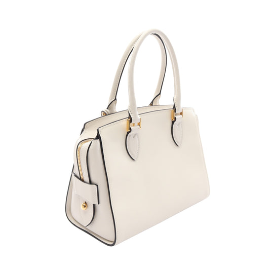 SAFFIANO + SOFT C 2WAY ハンドバッグ サフィアーノレザー レザー ホワイト プラダ バッグ PRADA