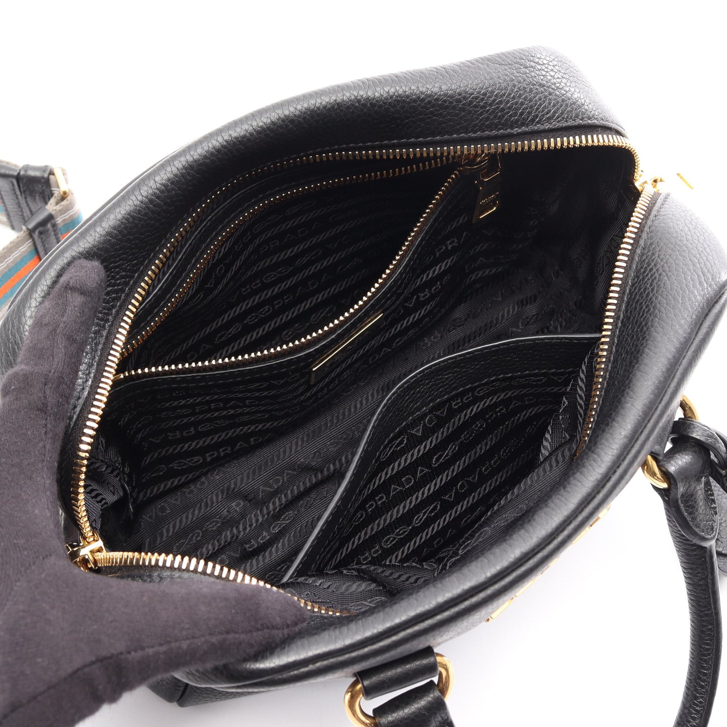 VITTELO PHENIX 2WAY ハンドバッグ レザー ブラック プラダ