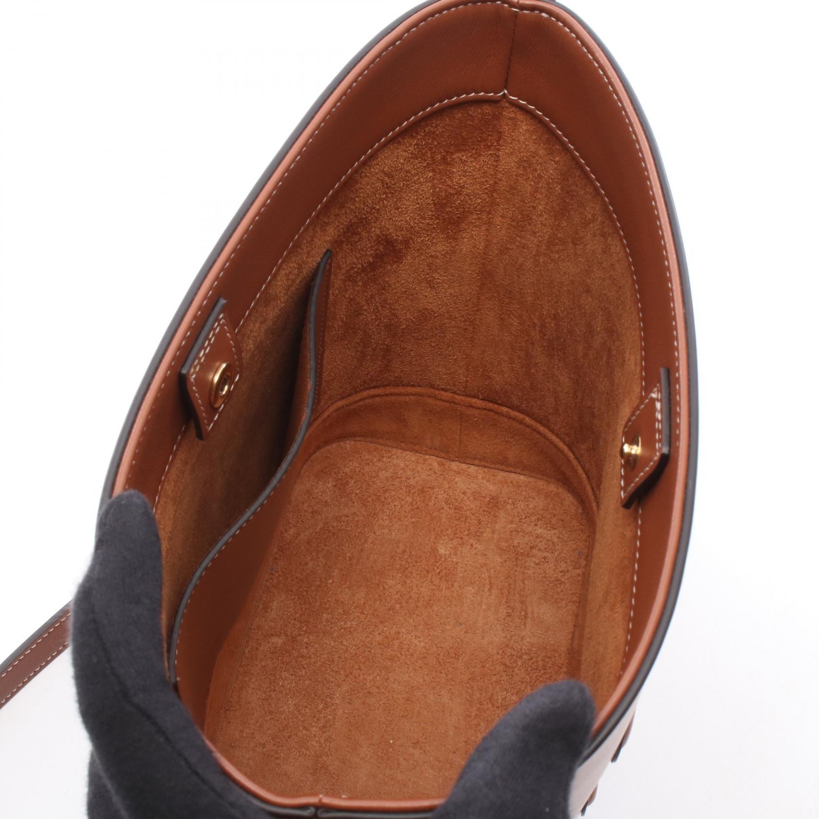 スモール バケット キュイル トリオンフ ショルダーバッグ レザー ブラウン セリーヌ バッグ CELINE