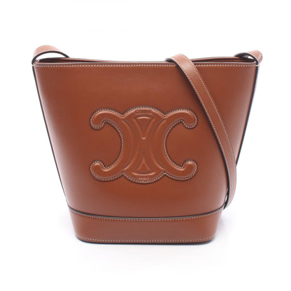 スモール バケット キュイル トリオンフ ショルダーバッグ レザー ブラウン セリーヌ バッグ CELINE