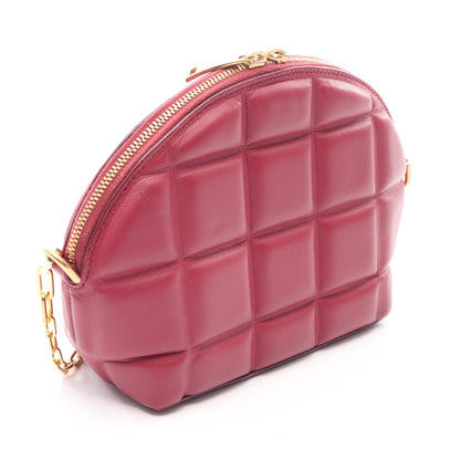 パデッド ハーフムーン チェーンショルダーバッグ レザー ピンクパープル ボッテガヴェネタ バッグ BOTTEGA VENETA