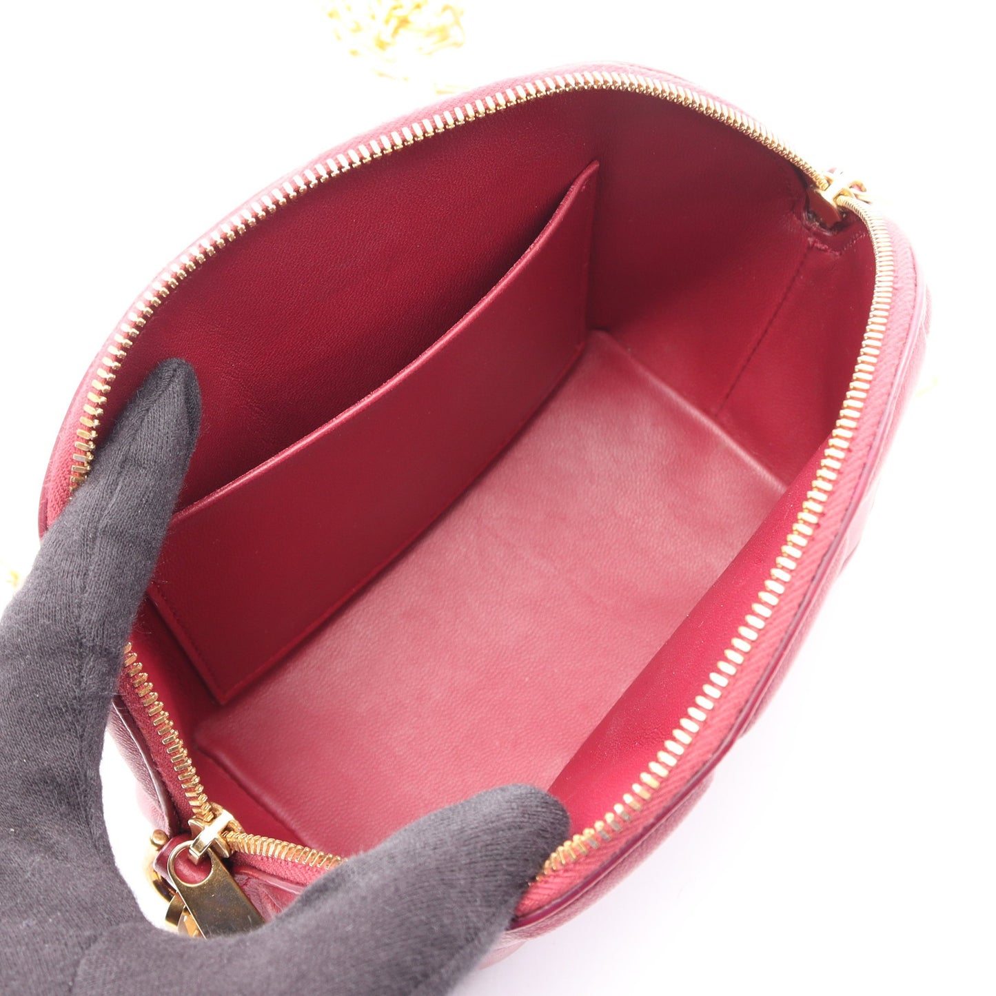パデッド ハーフムーン チェーンショルダーバッグ レザー ピンクパープル ボッテガヴェネタ バッグ BOTTEGA VENETA