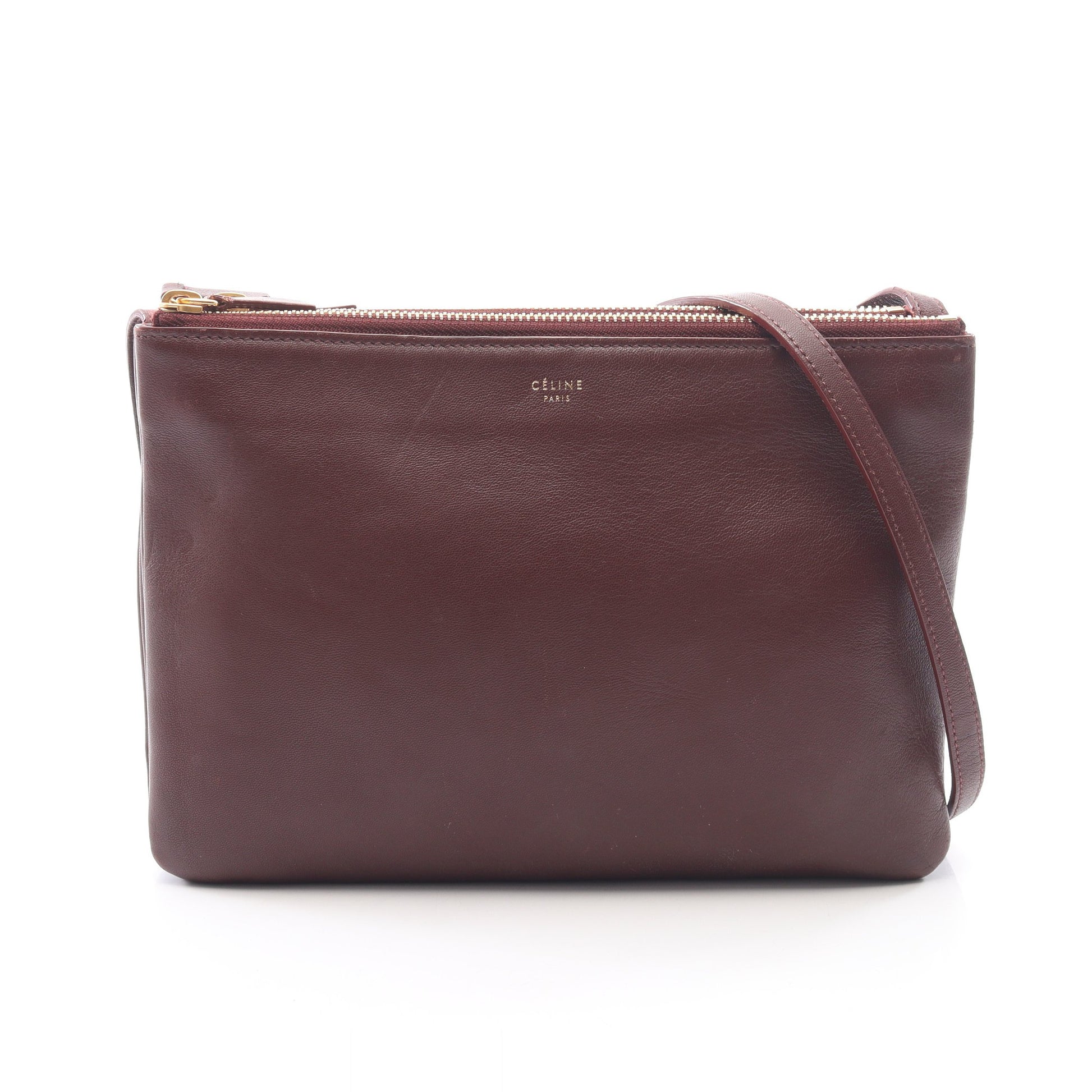TRIO LARGE トリオ ラージ ショルダーバッグ レザー ボルドー セリーヌ バッグ CELINE