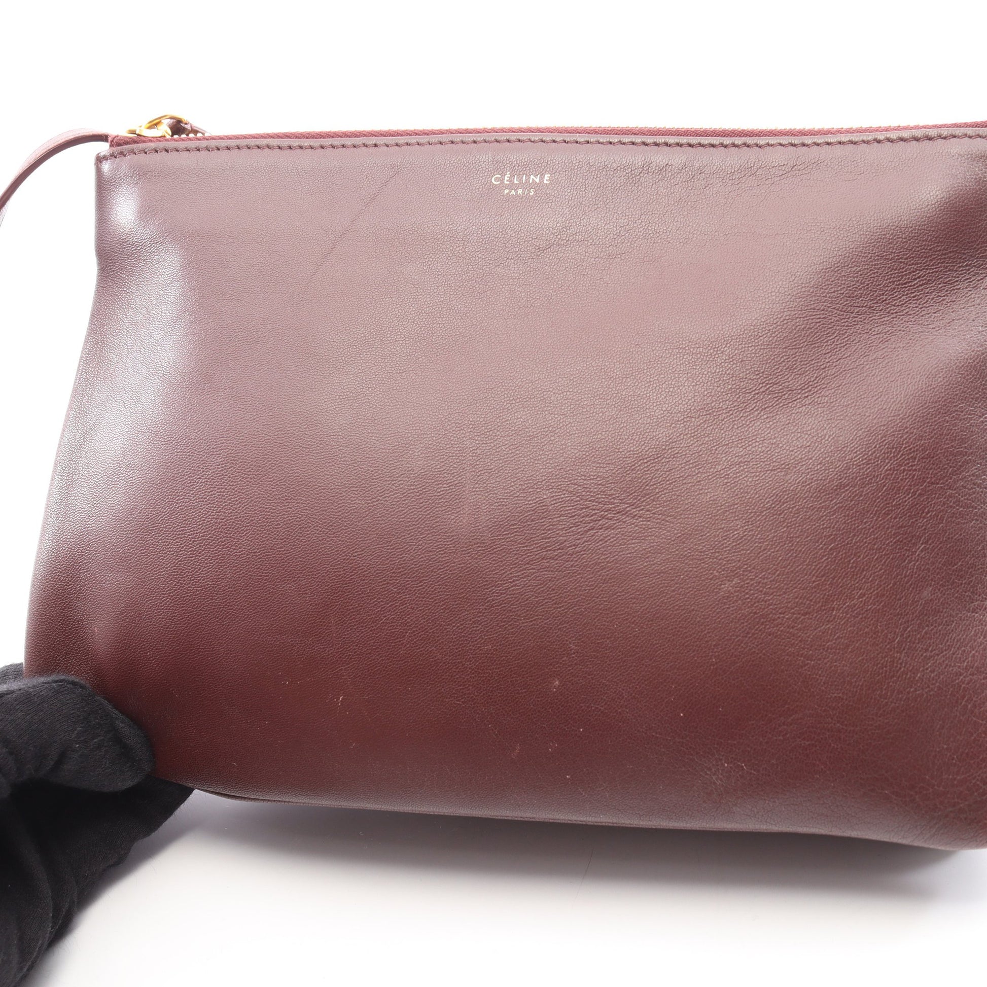 TRIO LARGE トリオ ラージ ショルダーバッグ レザー ボルドー セリーヌ バッグ CELINE