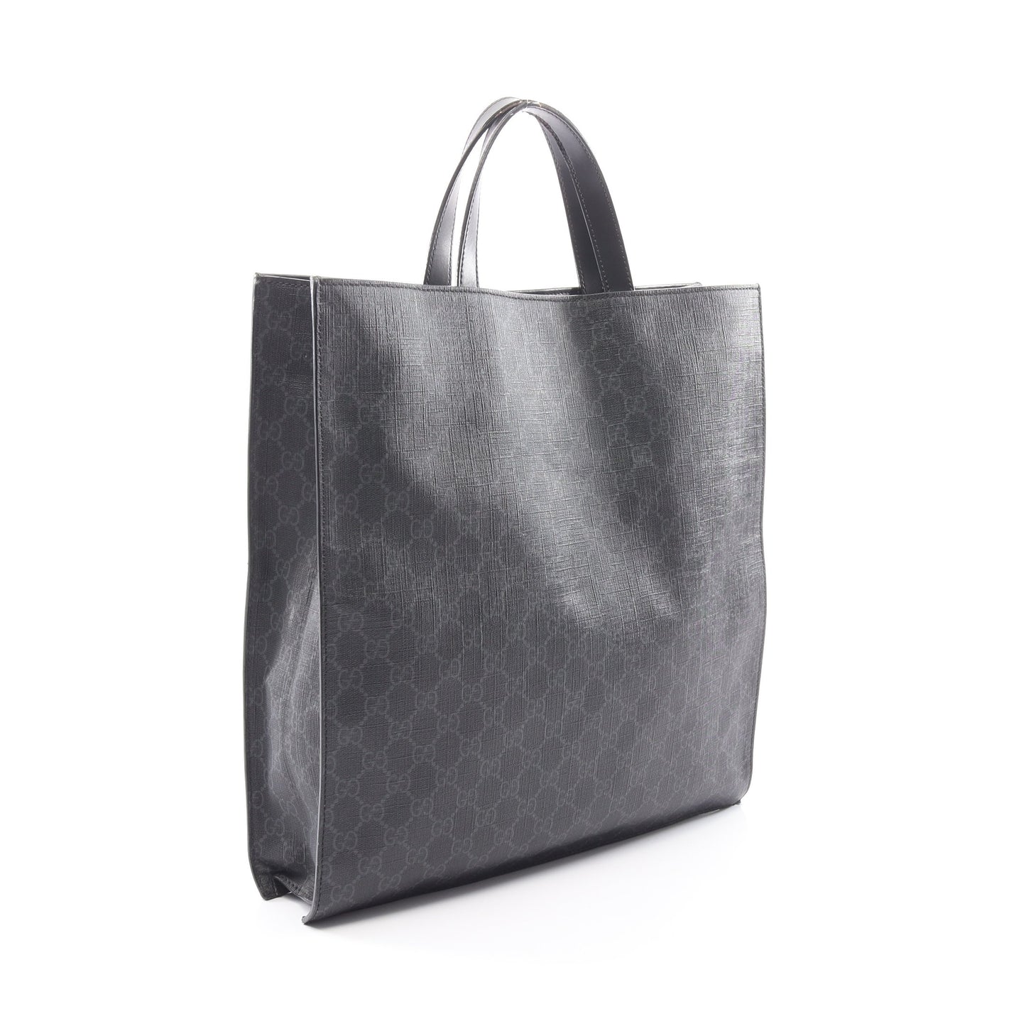 GGスプリーム ハンドバッグ トートバッグ PVC レザー ブラック グッチ バッグ GUCCI