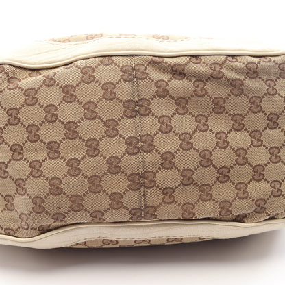 GGキャンバス ショルダーバッグ キャンバス レザー ベージュ アイボリー グッチ バッグ GUCCI