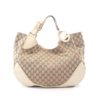 GGキャンバス ショルダーバッグ キャンバス レザー ベージュ アイボリー グッチ バッグ GUCCI
