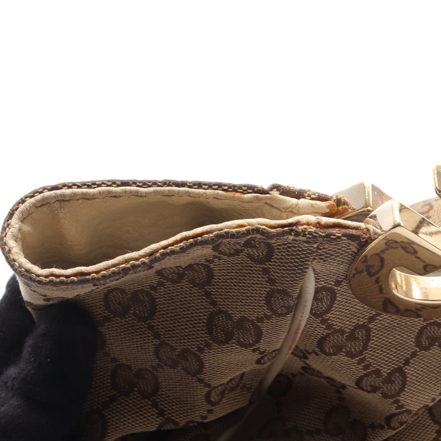 GGキャンバス ショルダーバッグ キャンバス レザー ベージュ アイボリー グッチ バッグ GUCCI