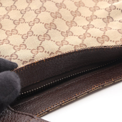 GGキャンバス ショルダーバッグ キャンバス レザー ベージュ ダークブラウン グッチ バッグ GUCCI
