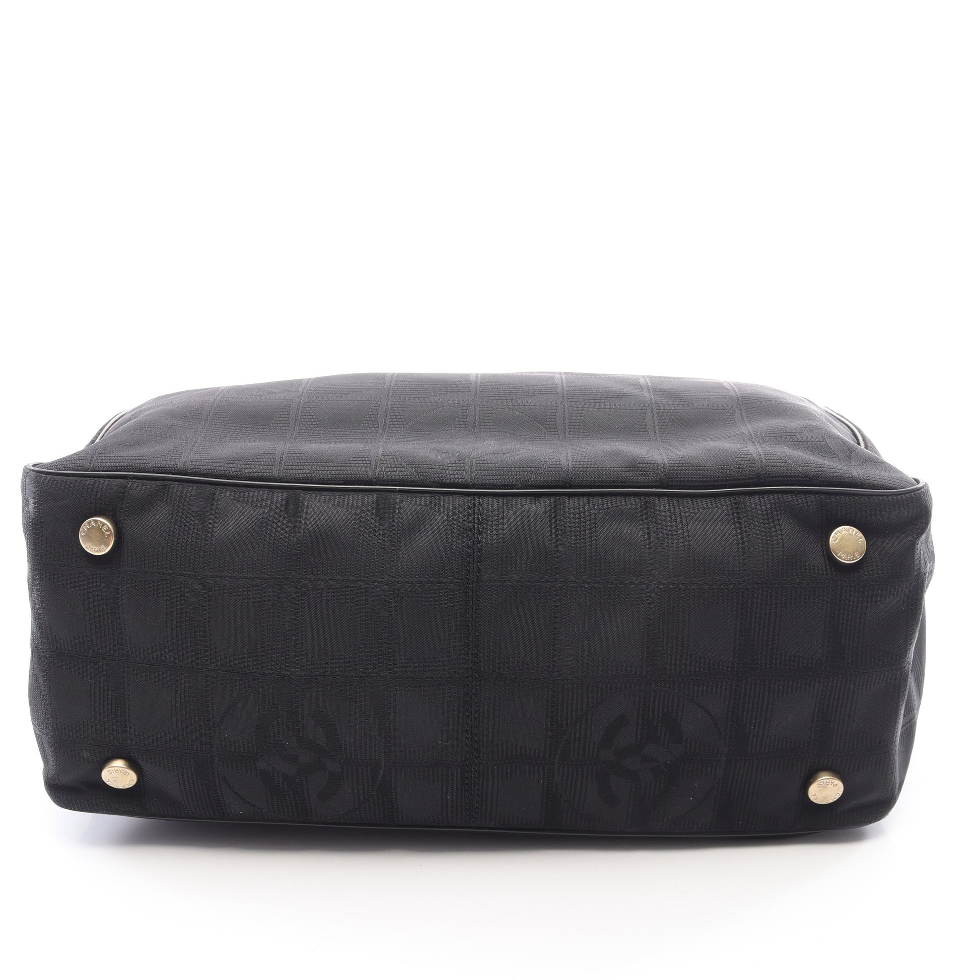 ニュートラベルラインPM ハンドバッグ トートバッグ ナイロンキャンバス レザー ブラック ゴールド金具 シャネル バッグ CHANEL
