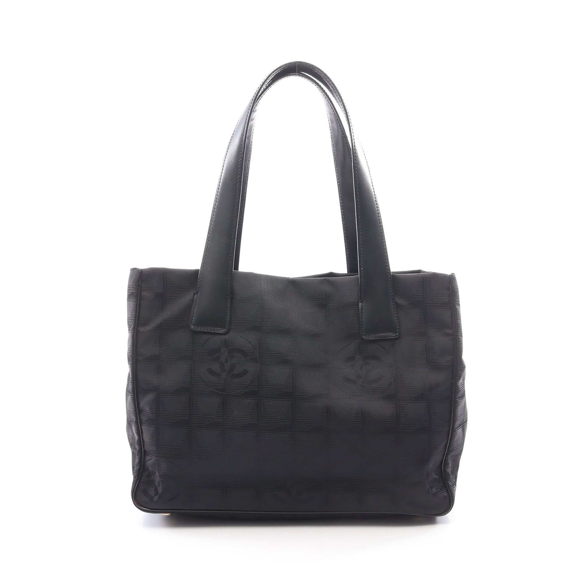 ニュートラベルラインPM ハンドバッグ トートバッグ ナイロンキャンバス レザー ブラック ゴールド金具 シャネル バッグ CHANEL