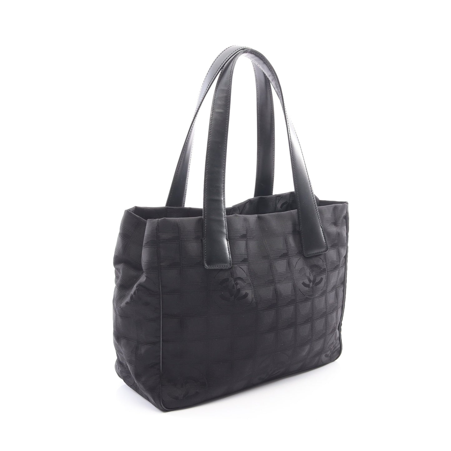 ニュートラベルラインPM ハンドバッグ トートバッグ ナイロンキャンバス レザー ブラック ゴールド金具 シャネル バッグ CHANEL
