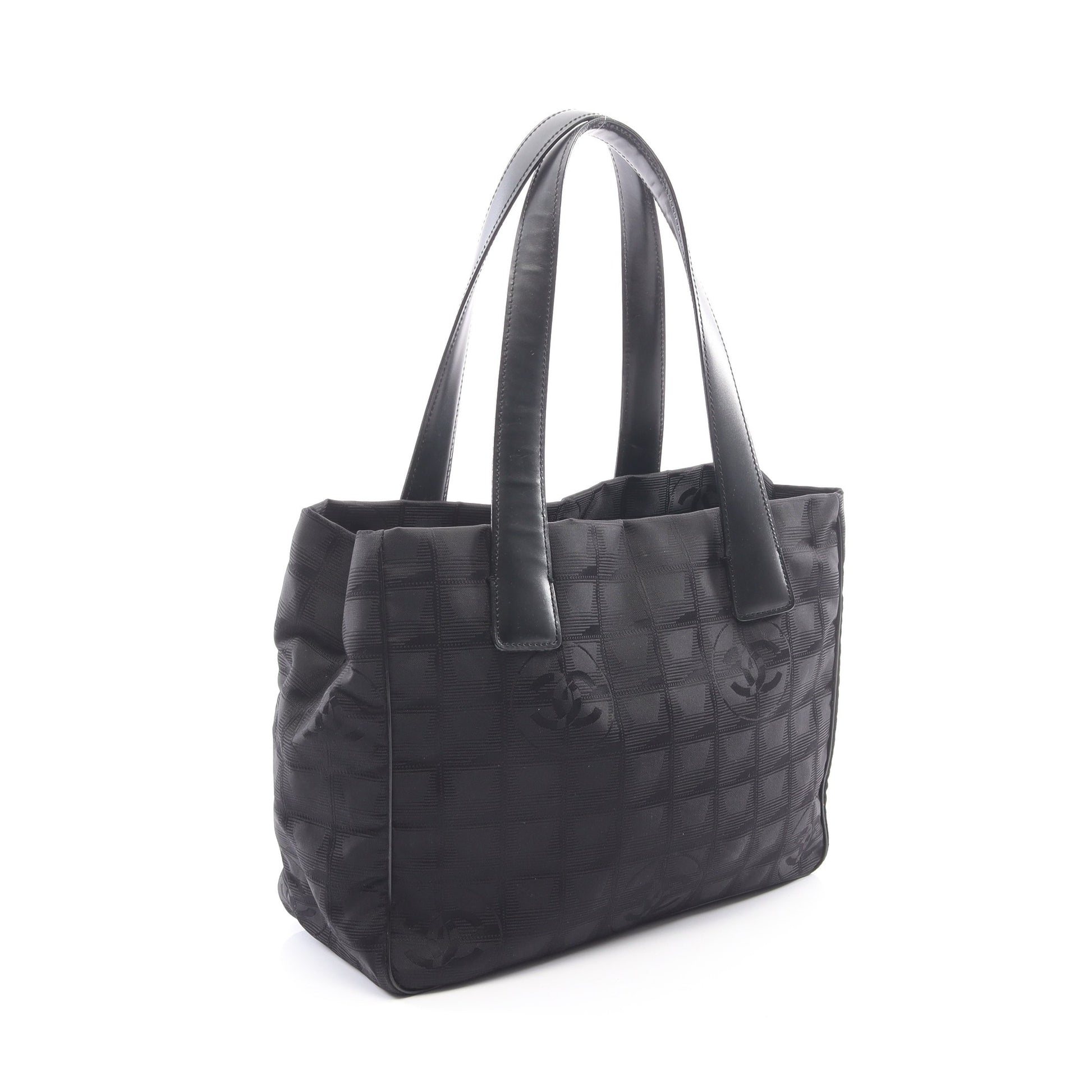 ニュートラベルラインPM ハンドバッグ トートバッグ ナイロンキャンバス レザー ブラック ゴールド金具 シャネル バッグ CHANEL
