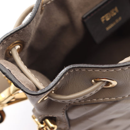 ミニ モン トレゾール 2WAY ハンドバッグ レザー グレーベージュ フェンディ バッグ FENDI