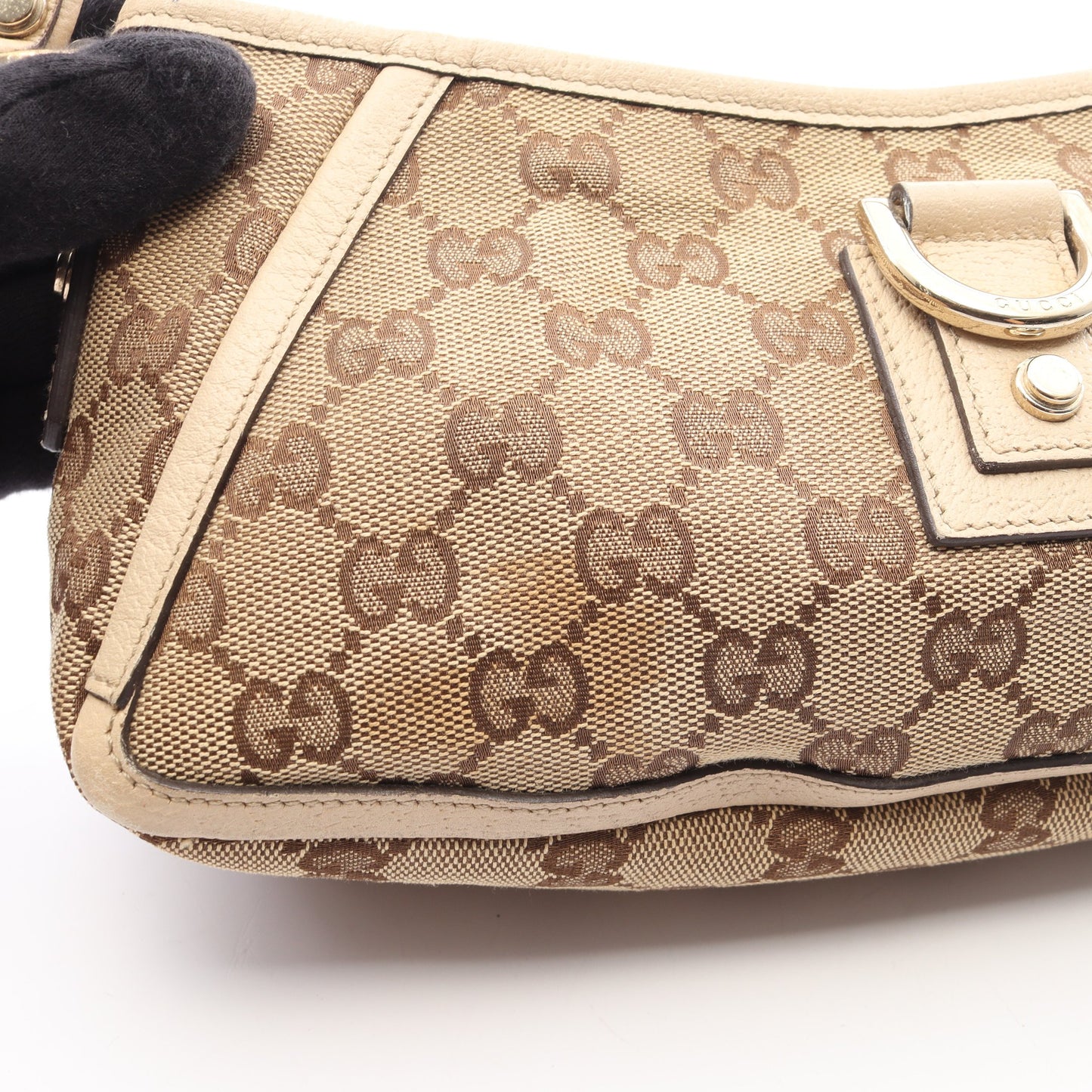 アビー ワンショルダーバッグ キャンバス レザー ベージュ グッチ バッグ GUCCI