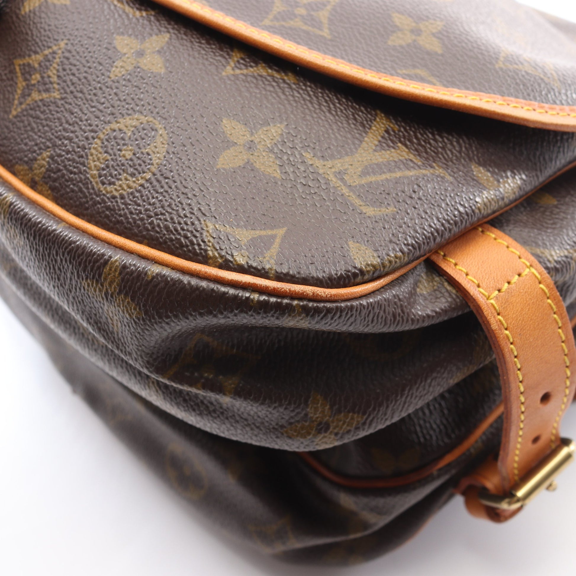 ソミュール30 モノグラム ショルダーバッグ PVC レザー ブラウン ルイヴィトン バッグ LOUIS VUITTON