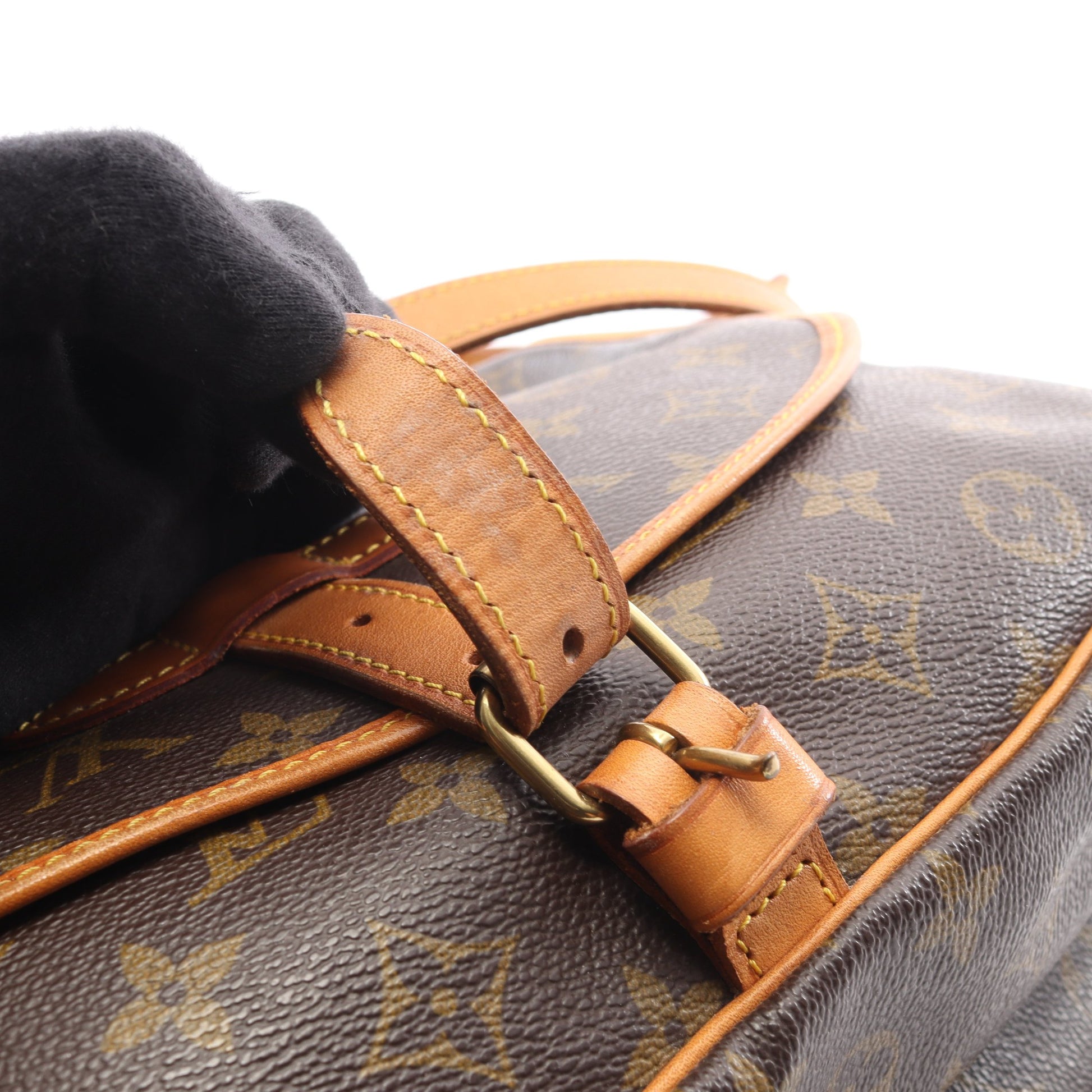 ソミュール30 モノグラム ショルダーバッグ PVC レザー ブラウン ルイヴィトン バッグ LOUIS VUITTON