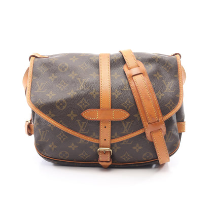 ソミュール30 モノグラム ショルダーバッグ PVC レザー ブラウン ルイヴィトン バッグ LOUIS VUITTON
