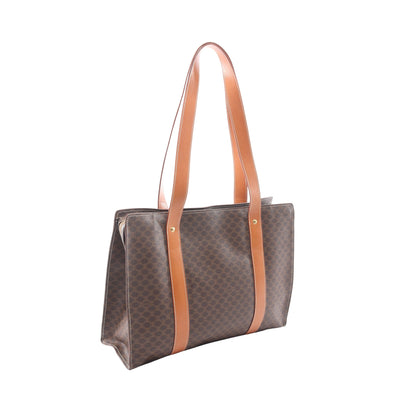 マカダム ショルダーバッグ トートバッグ PVC レザー ダークブラウン ライトブラウン セリーヌ バッグ CELINE