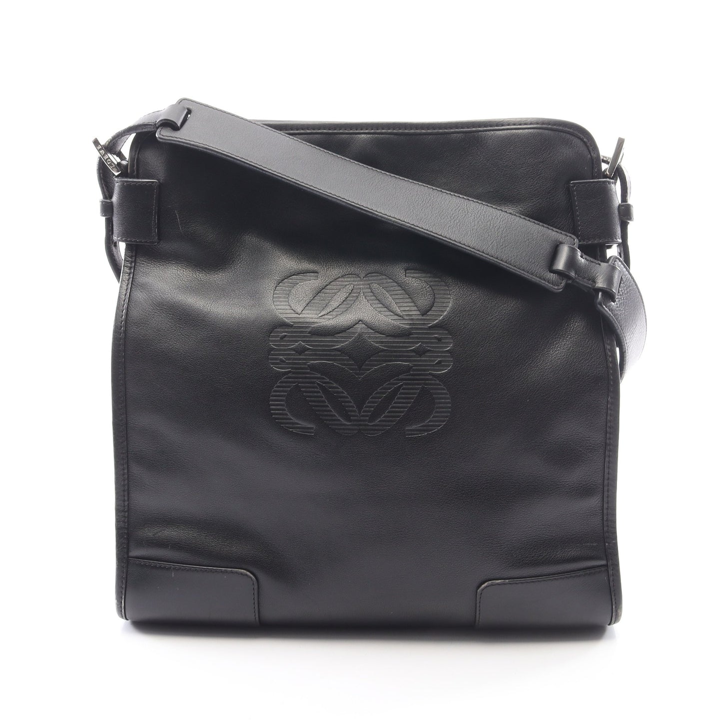 アナグラム ショルダーバッグ レザー ブラック ロエベ バッグ LOEWE
