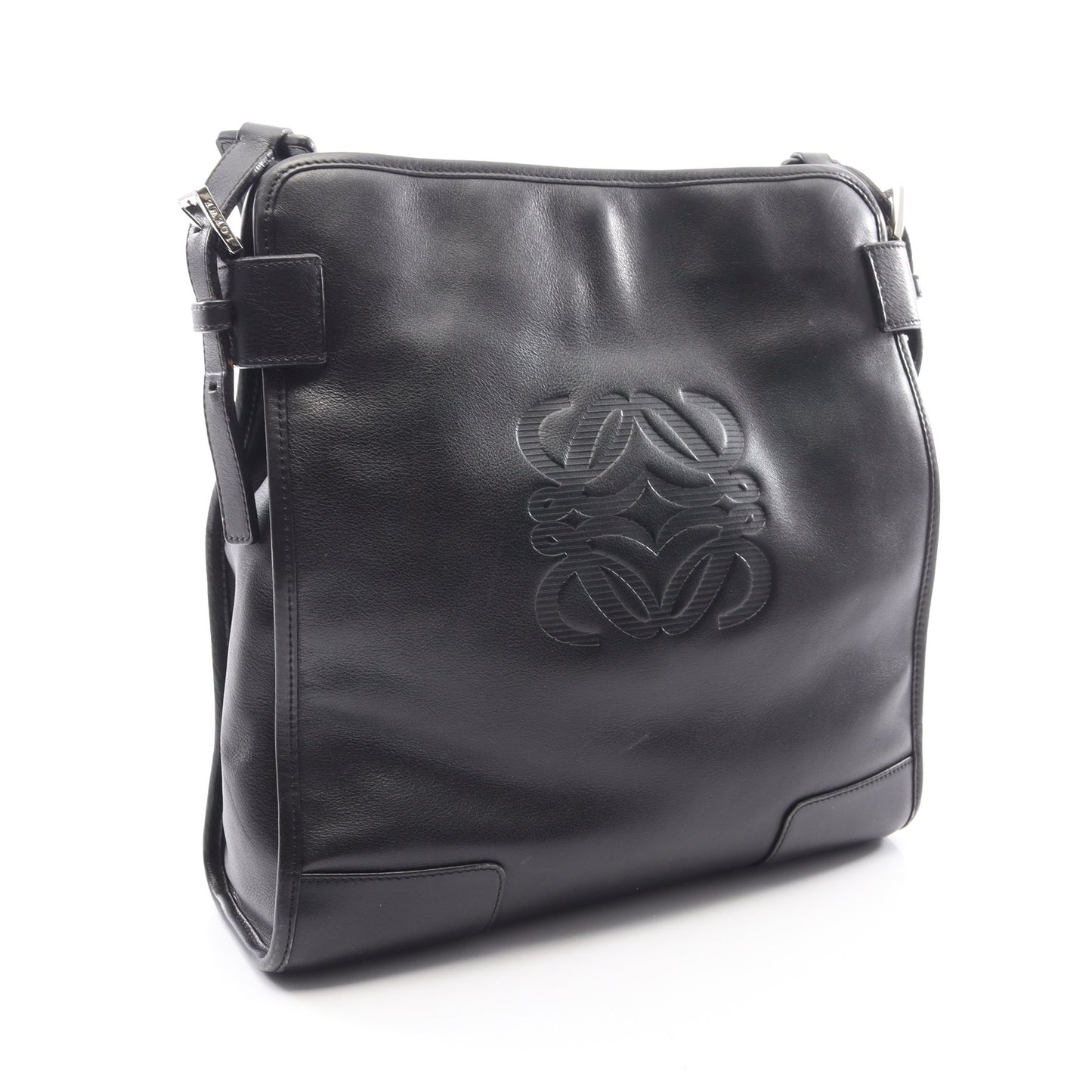 アナグラム ショルダーバッグ レザー ブラック ロエベ バッグ LOEWE