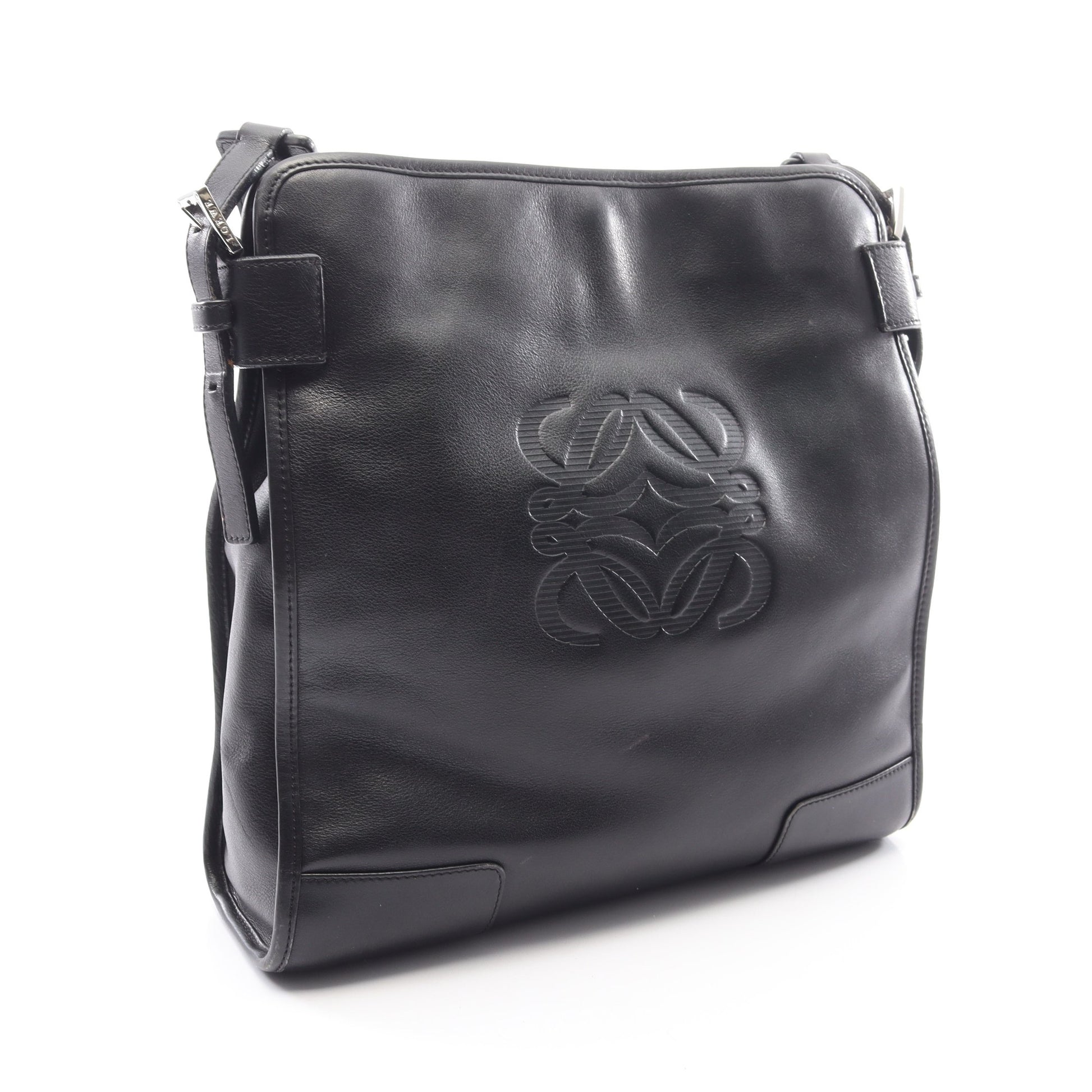 アナグラム ショルダーバッグ レザー ブラック ロエベ バッグ LOEWE